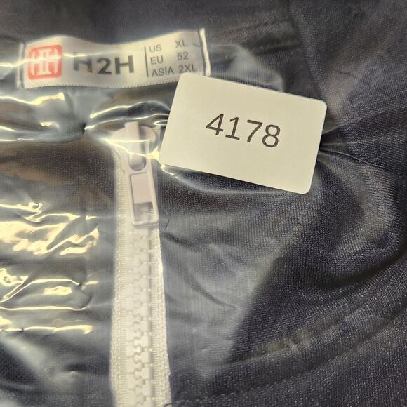 H2H Jacket Mens XL Active Slim Fit Track Lightweight Zip-up Long Sleeve Navy - Picture 13 of 13